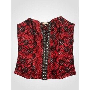 Lia Lee Red/Black Lacing Sexy Lace Corset Women Plus Size 3X
